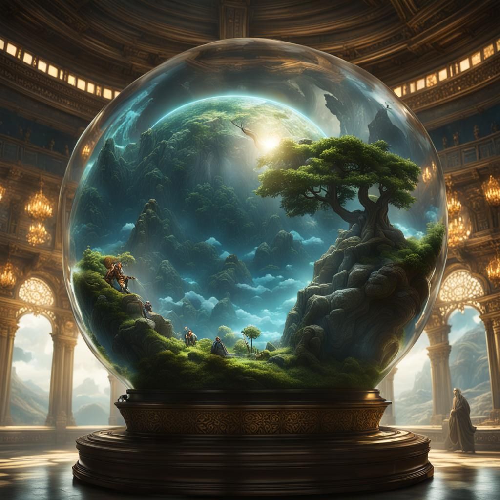 Earth in Terrarium Watched by Olympus Gods