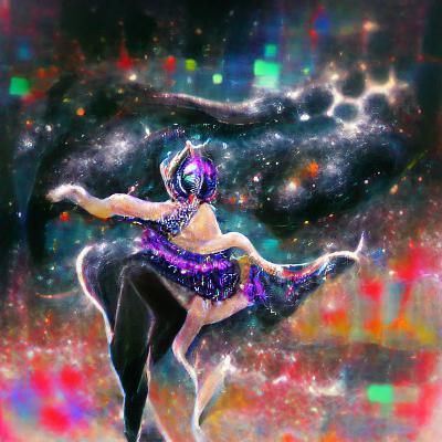 Ethereal Dancer in Cosmic Landscape