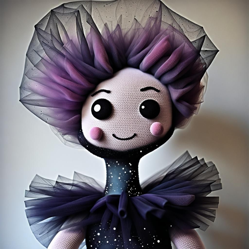 Dreamy Galactic Tulle in Soft Sculptural Style