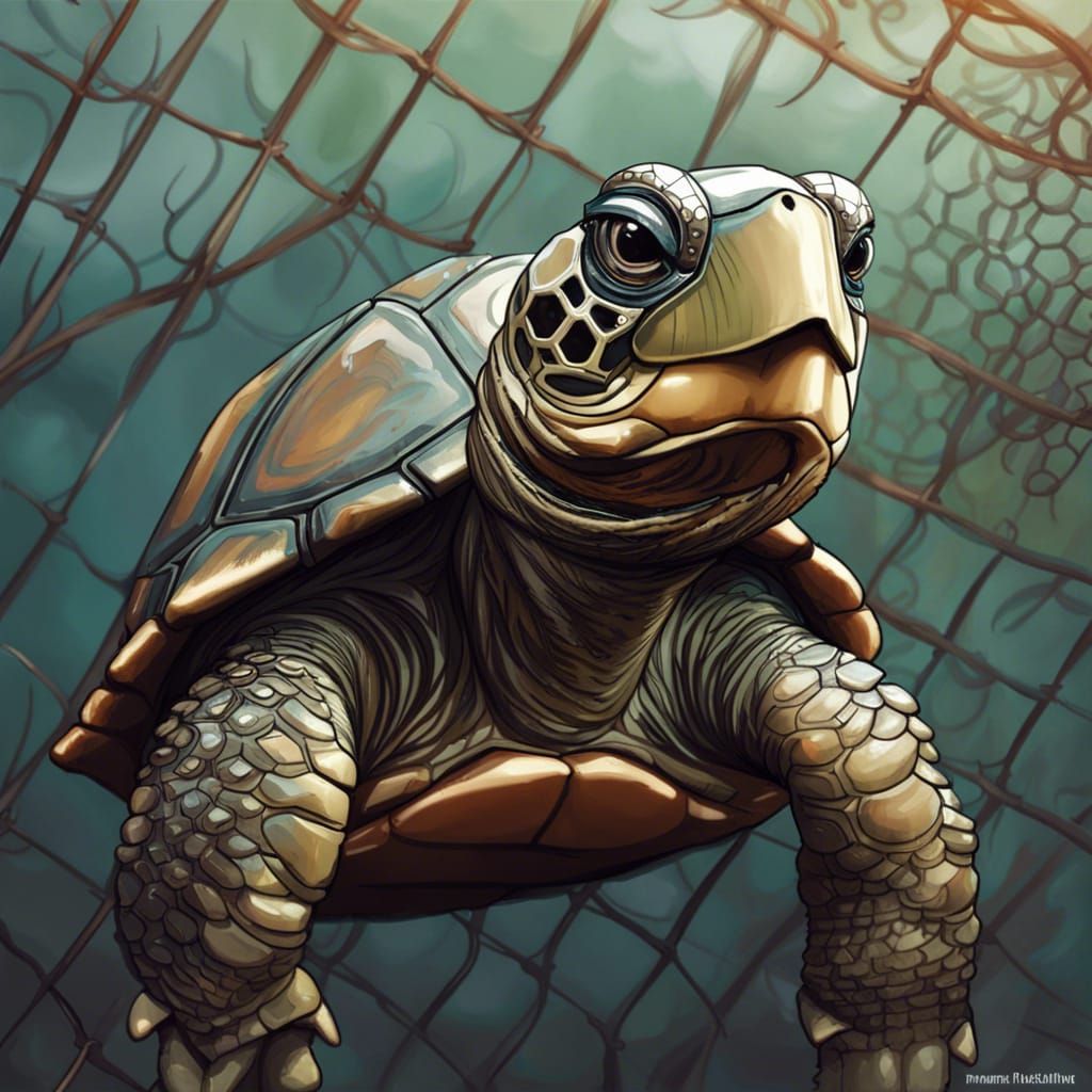 Wheeled Turtle Portrait in Detailed Digital Art Style