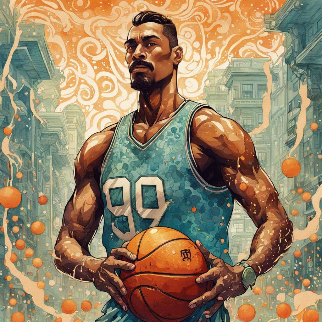 Tom of Finland Style Basketball Illustration