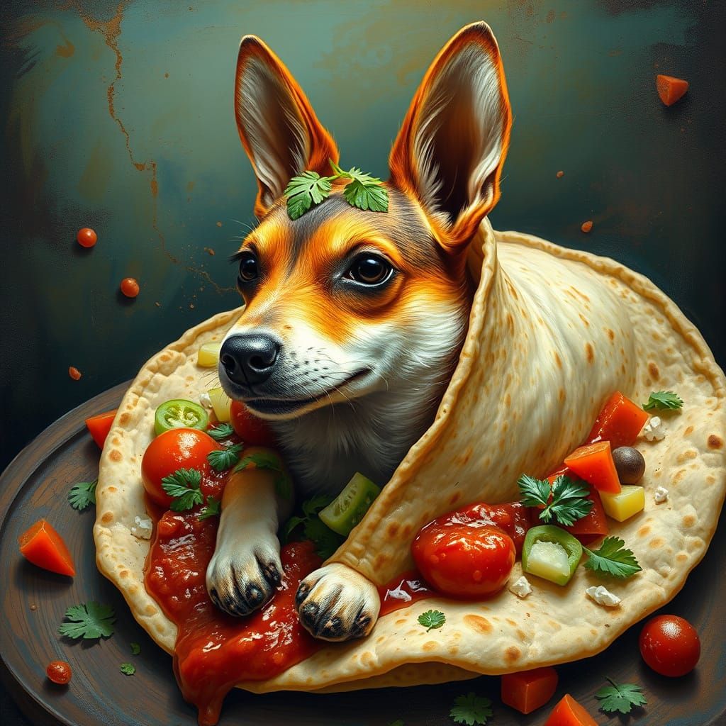 Dingo Burrito in Surreal Pop Art Style