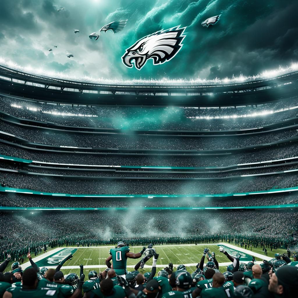 Philadelphia Eagles Super Bowl Victory: Digital Matte Painti...