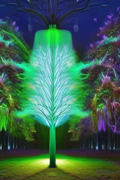 Tree-Human Hybrid with Fractal Branches in Octane Render