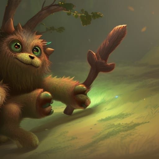 cute little fuzzy baby monster