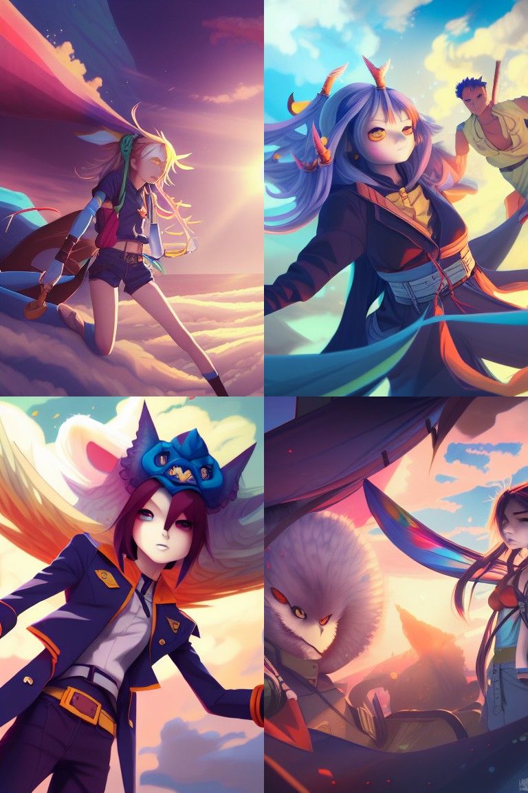 Anime-Style Oxventure Character in Navy, Volumetric Lighting