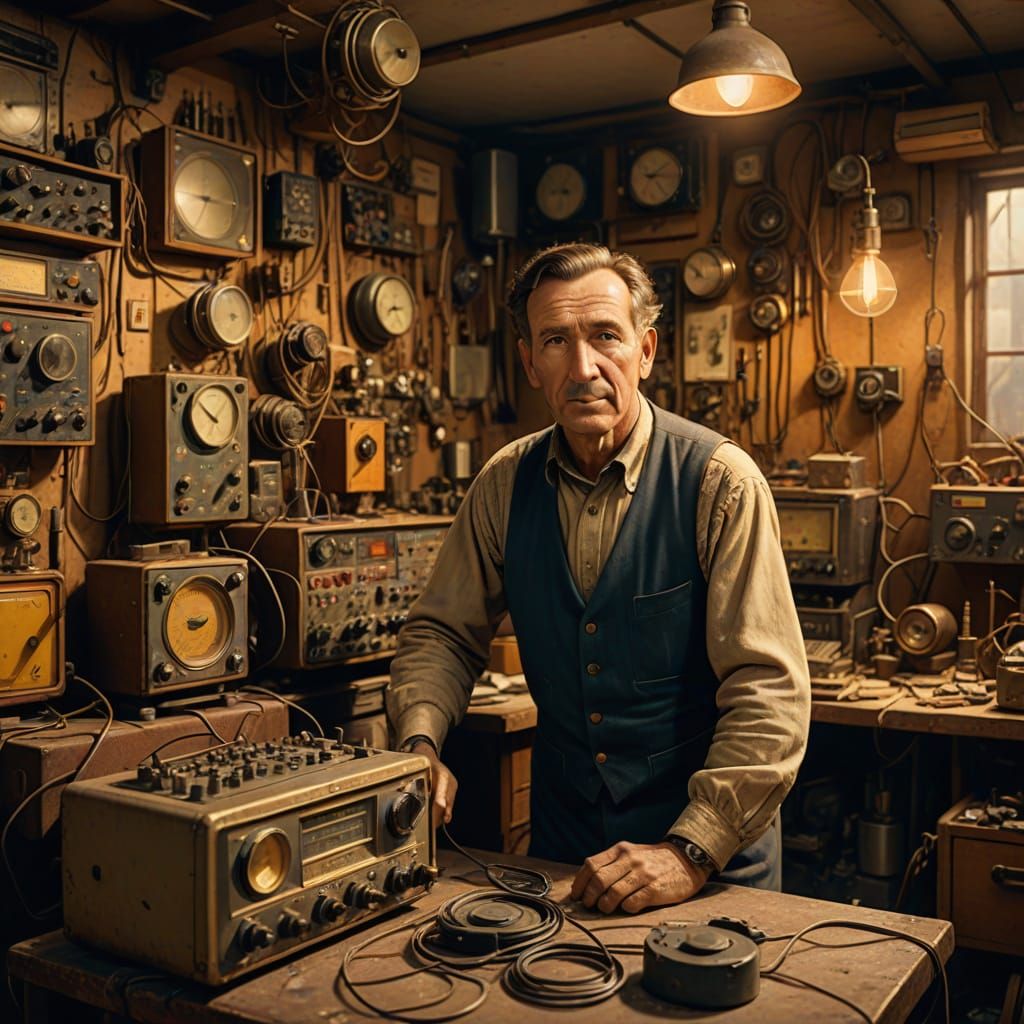 Marconi in a Vintage Radio Workshop