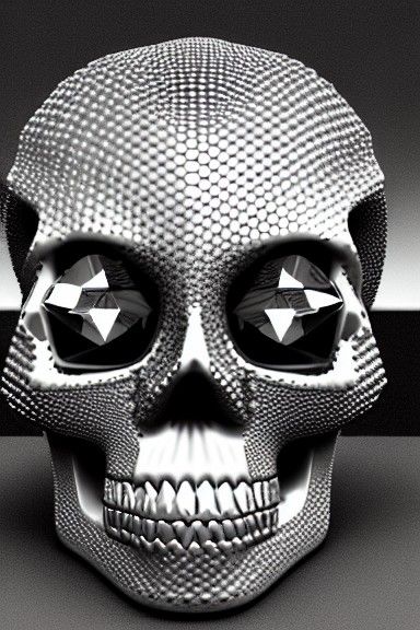 Diamond Skull in Renaissance Style, 8K Resolution