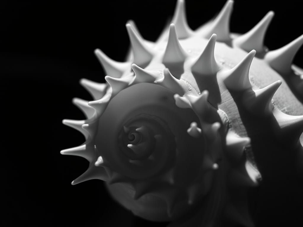 Surreal Shell Formations in Black and White