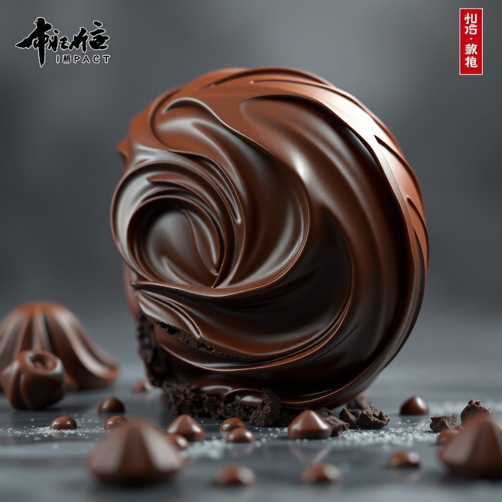 Intricately Sculpted Chocolate in 3D Anime Style