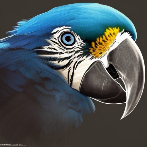 Detailed Black Macaw Portrait in Unreal Engine 5