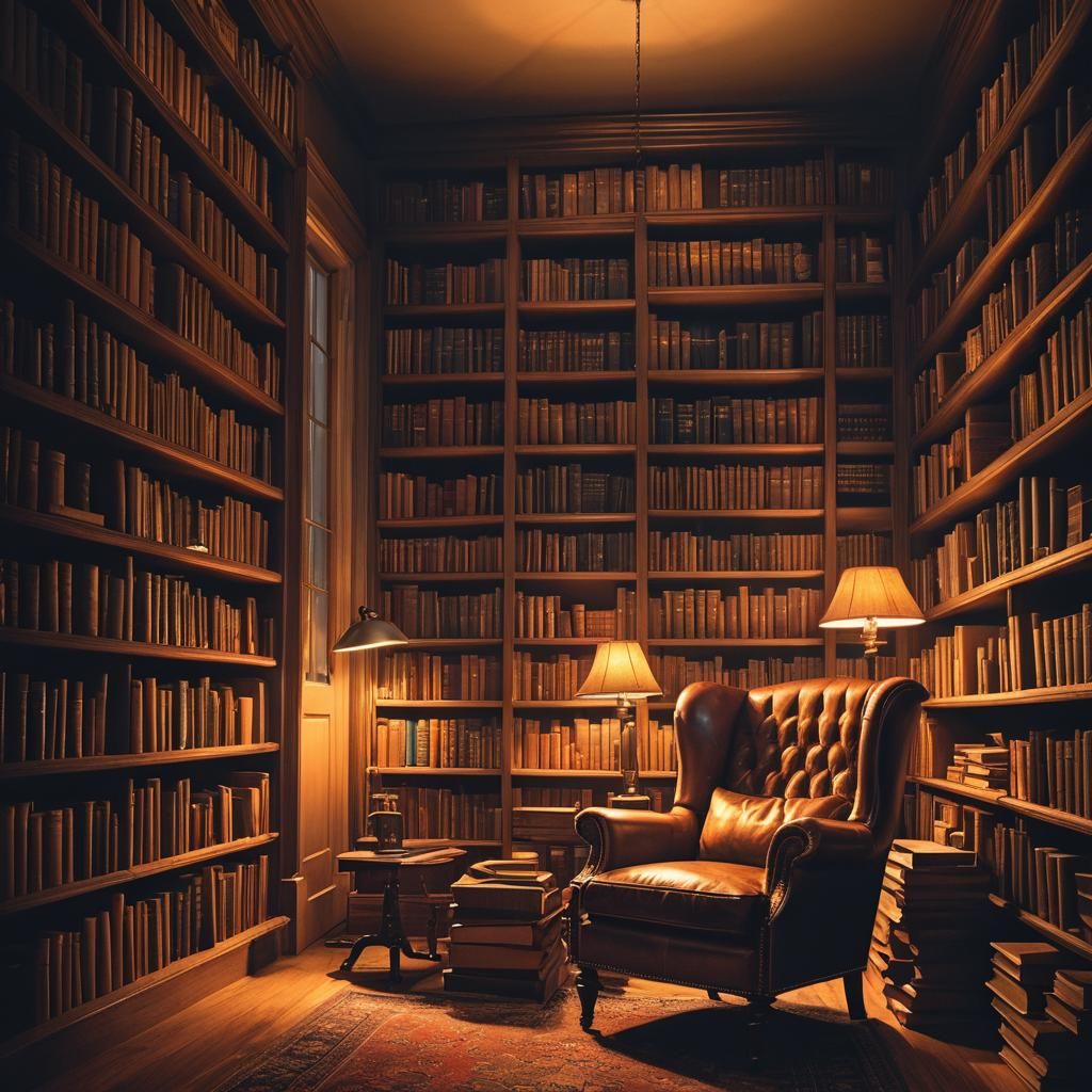 Cozy Reading Room in Atmospheric Digital Art Style
