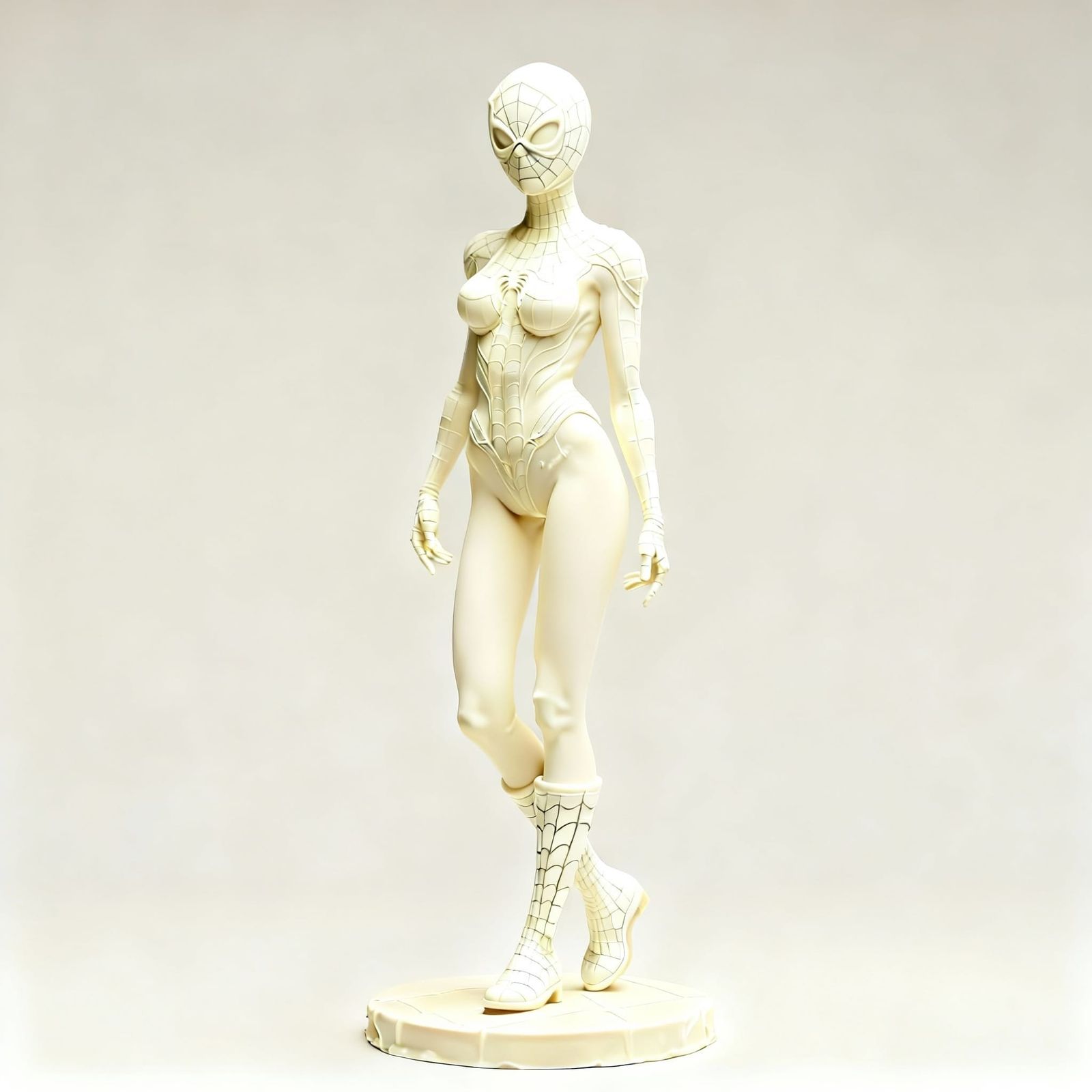 White Chocolate Spider-Girl Statuette, Photorealistic