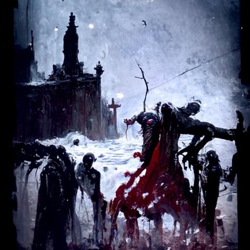 Gothic Horror Scene in the Style of Doré