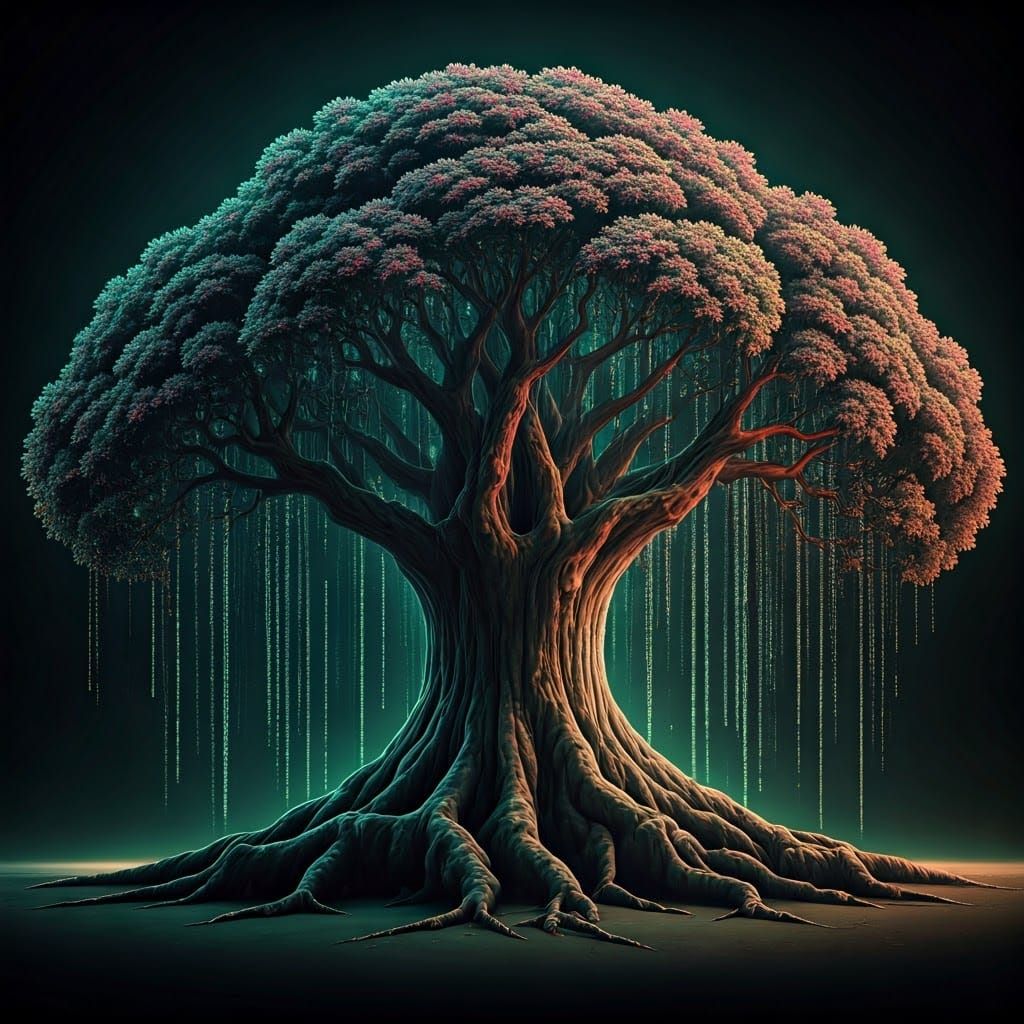 Glitching Ancient Tree: Binary Void Distortion