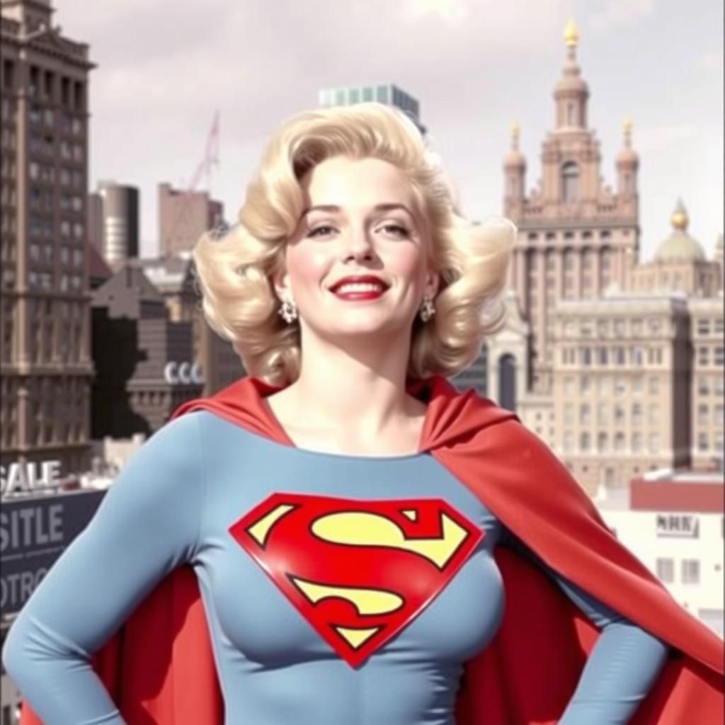 Marilyn Monroe as Supergirl in Metropolis