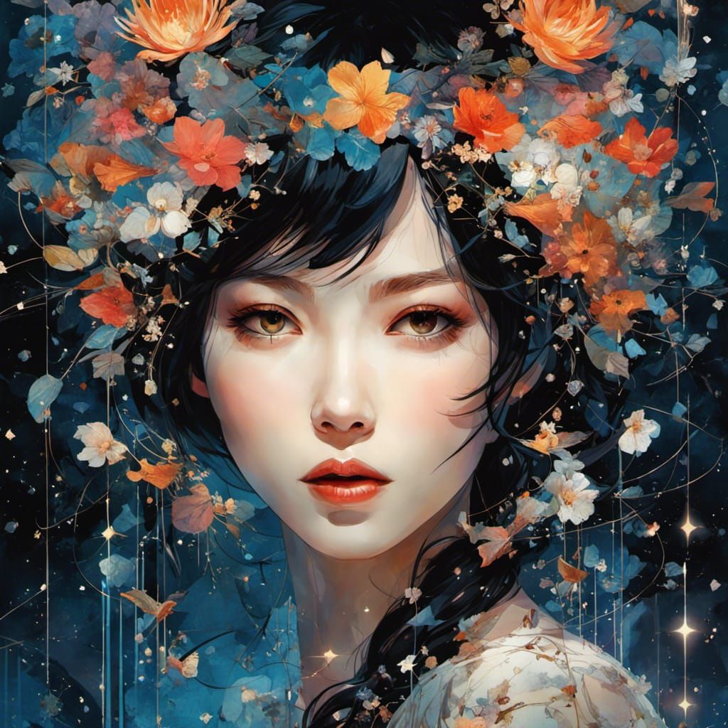 Constellation Girl with Reflecting Eyes