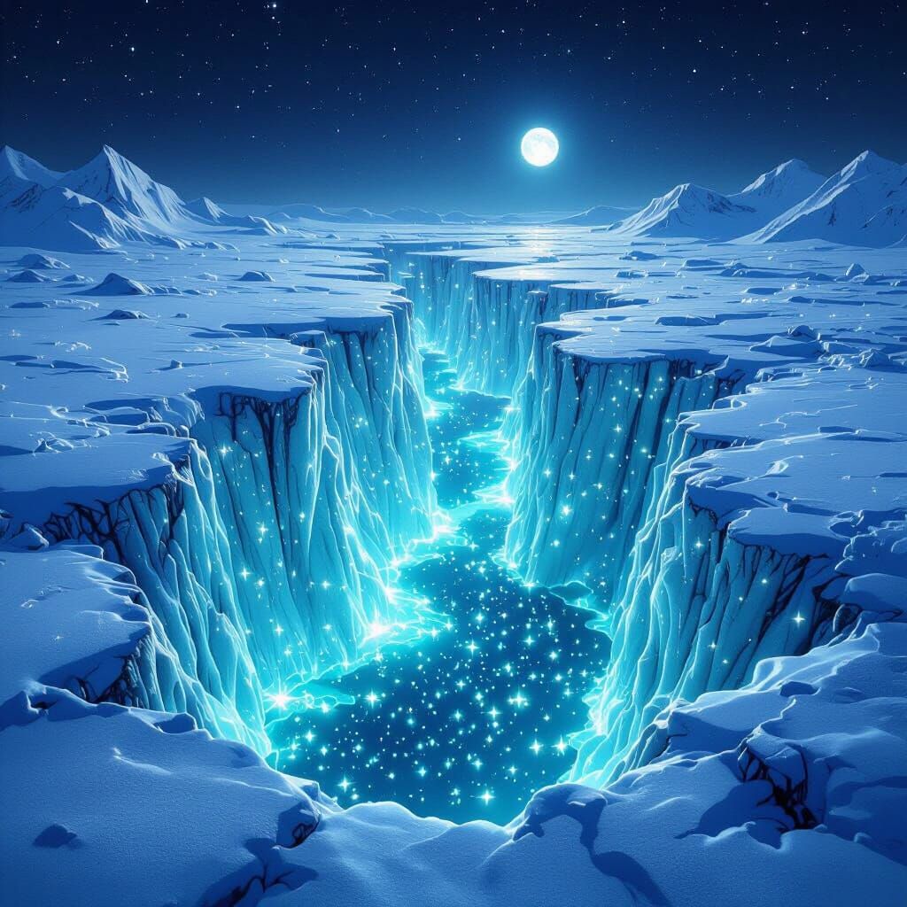 Bioluminescent Krillstorm in Dark Fantasy Style