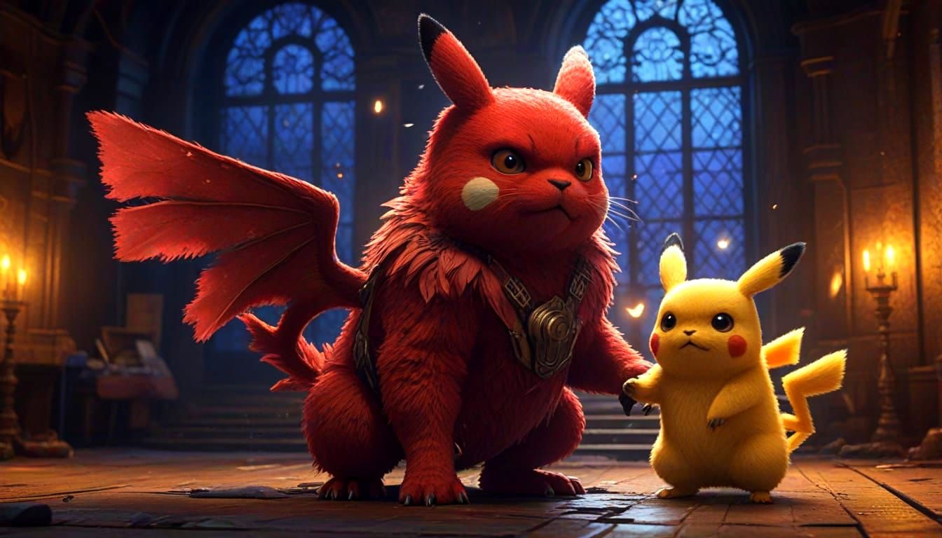 Pikachu the King in Epic Dark Fantasy Battle