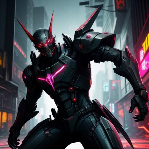 Cyberpunk Zombie in a Desolate Cityscape