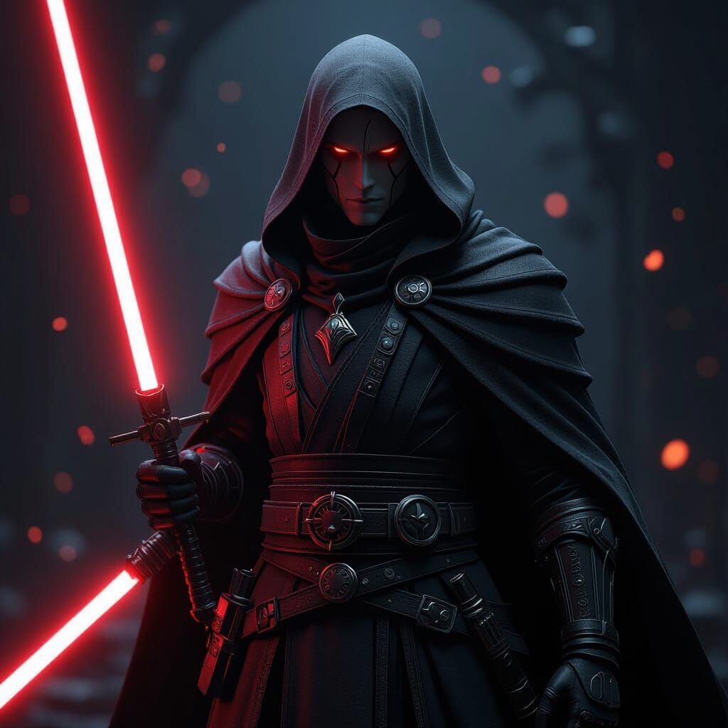 Sith Lord in Dramatic 3D Anime Style