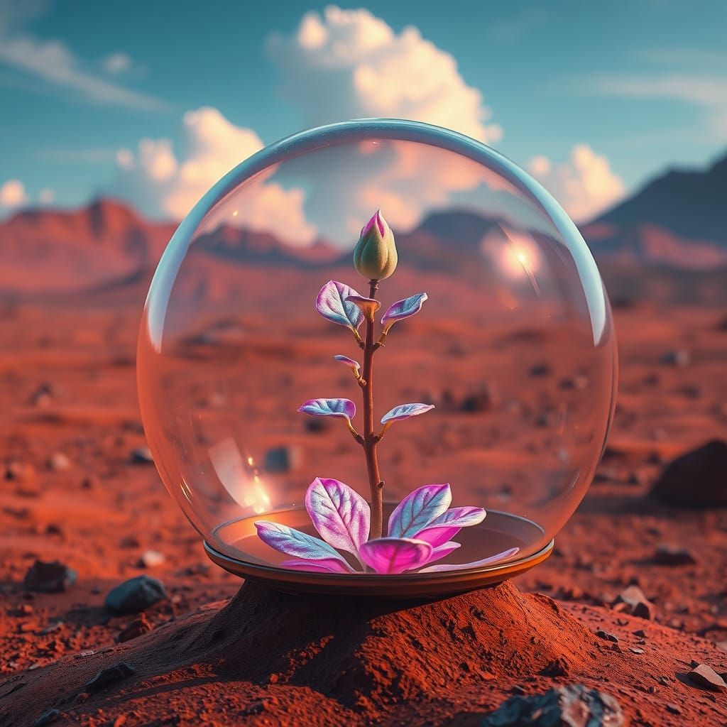 Martian Sprout in Geodesic Dome