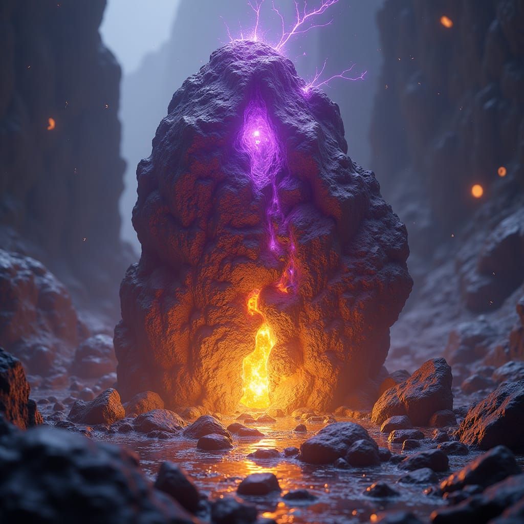 Hyperdetailed Silver Ore Fantasy Concept Art