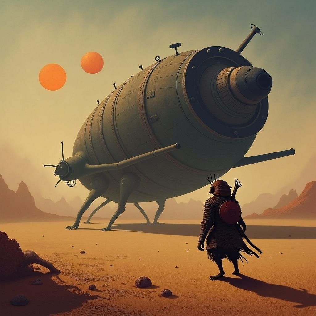 Lone Samurai and Derelict Spaceship: Post-Apocalyptic Art