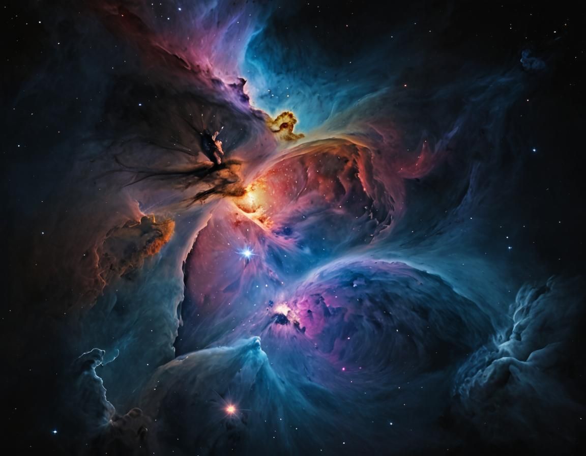 Detailed Orion Nebula with Infinite Color Variety