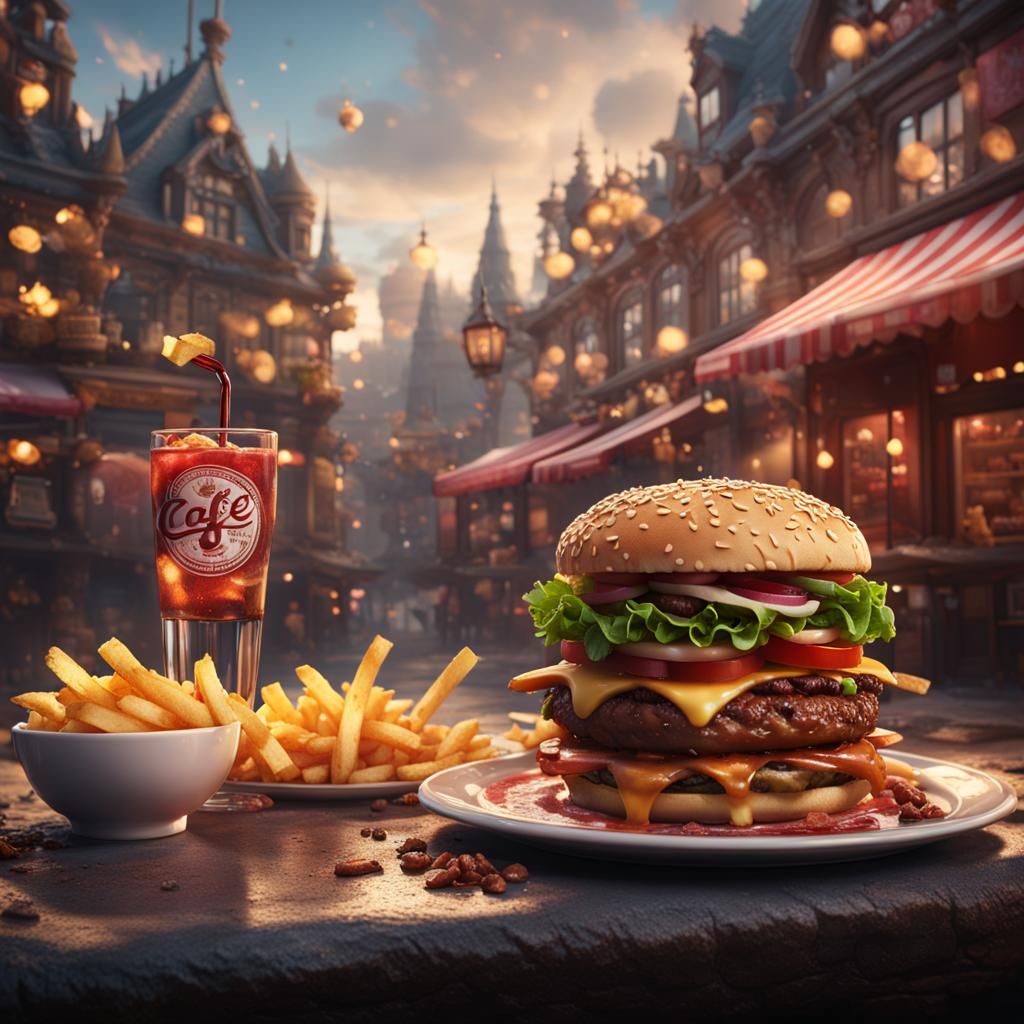 Cafe CAV: Detailed Fantasy Art of Piggy's Meal