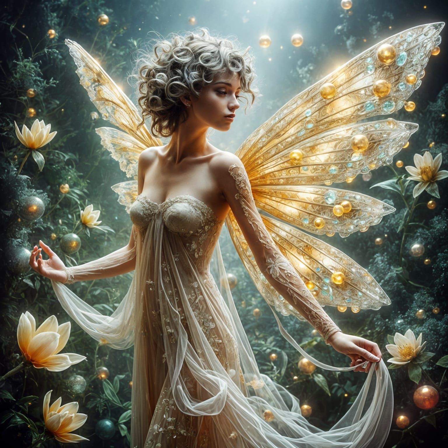 Ethereal Goddess in Vibrant Watercolor