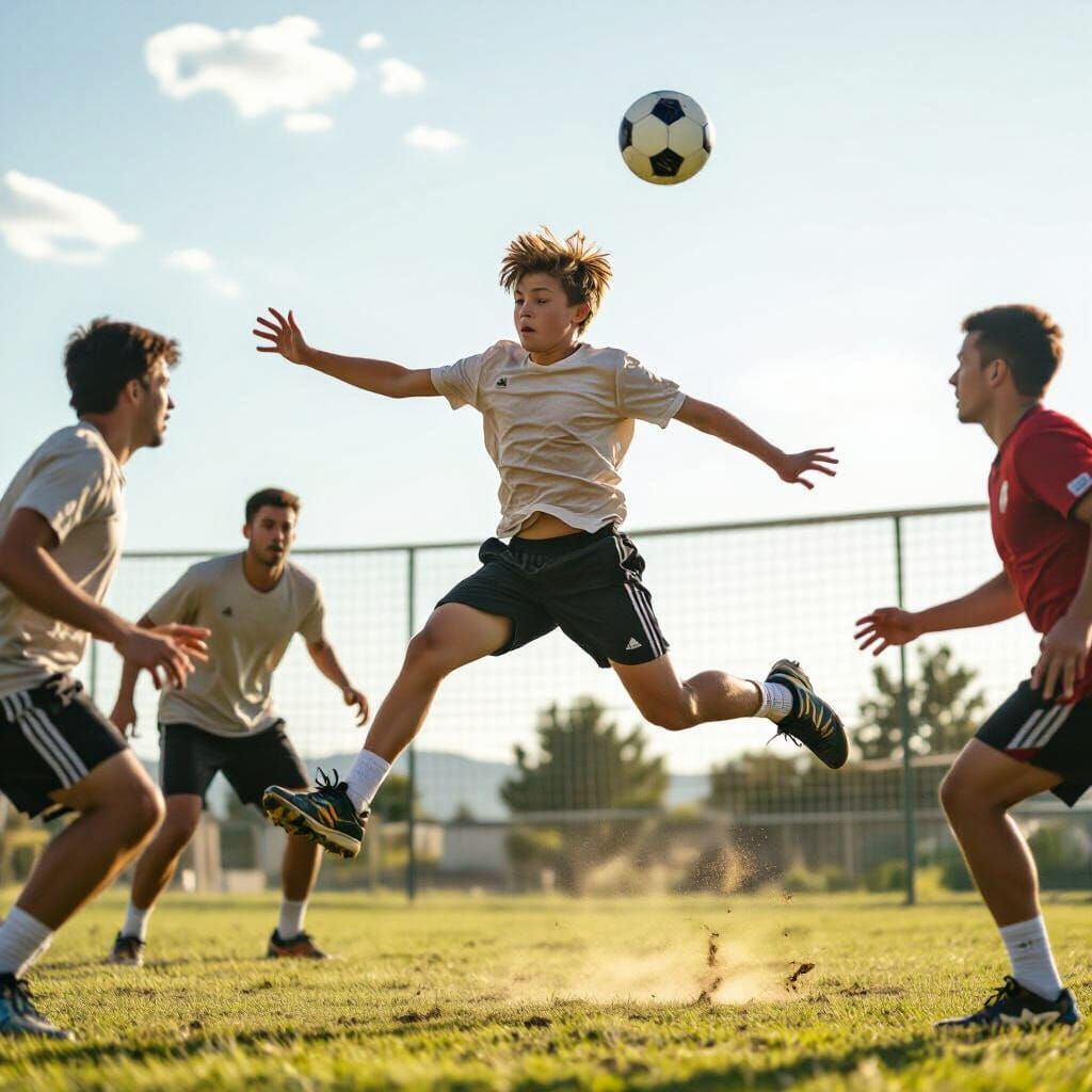 Football Volley: Cinematic Film Still
