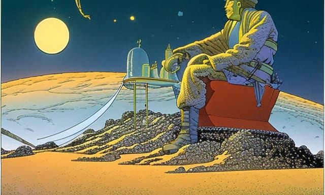 Moebius-Inspired Figure Burdened