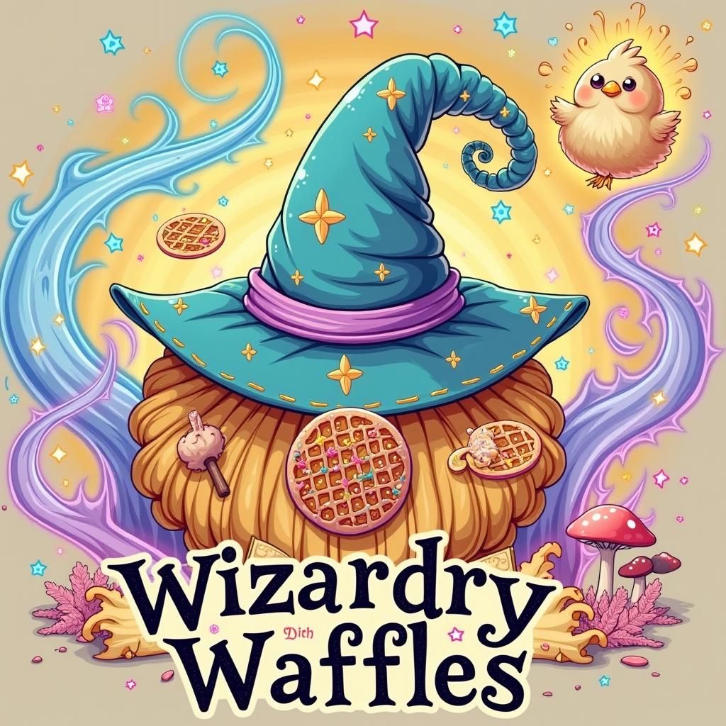Wacky Wizard Conjures Waffle Llama in Syd Mead Style