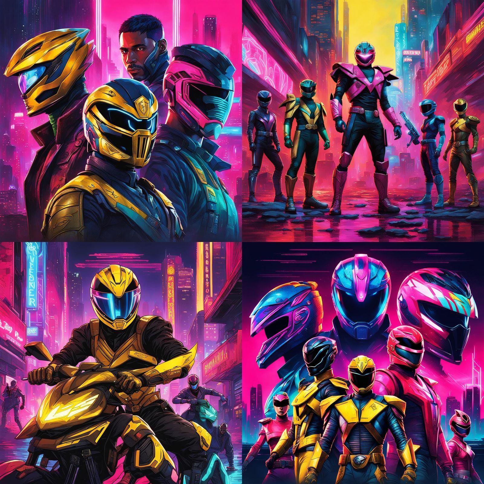 Power Rangers in Cyberpunk Neon City