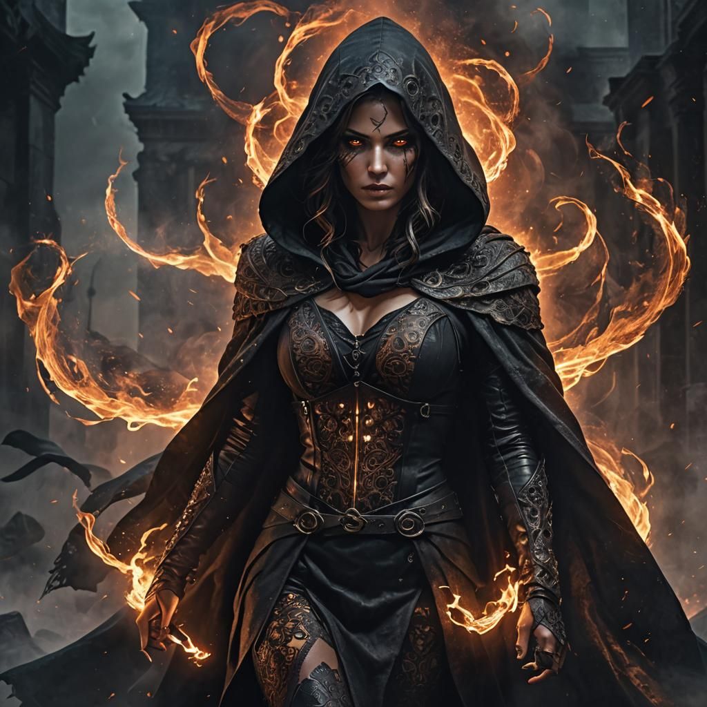 Fierce Warrior in Dark Fantasy Style