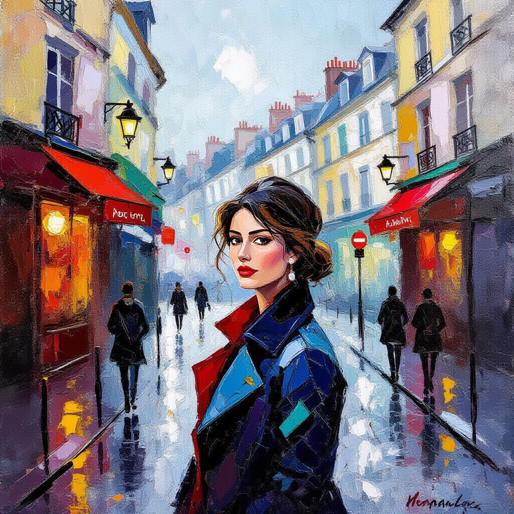 Encaustic Wax Art: Paris Street Scene