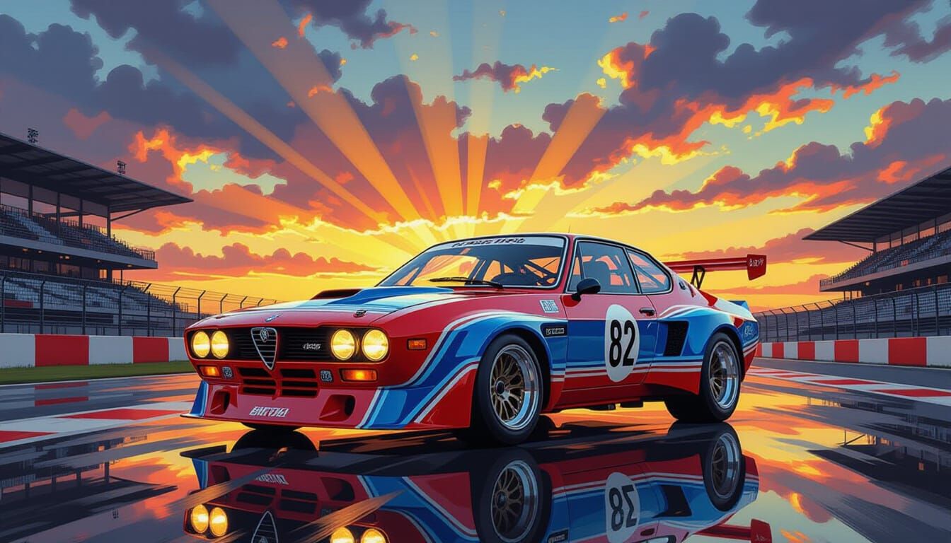 1976 Alfa Romeo GTV6 Martini Racing Car at Nürburgring