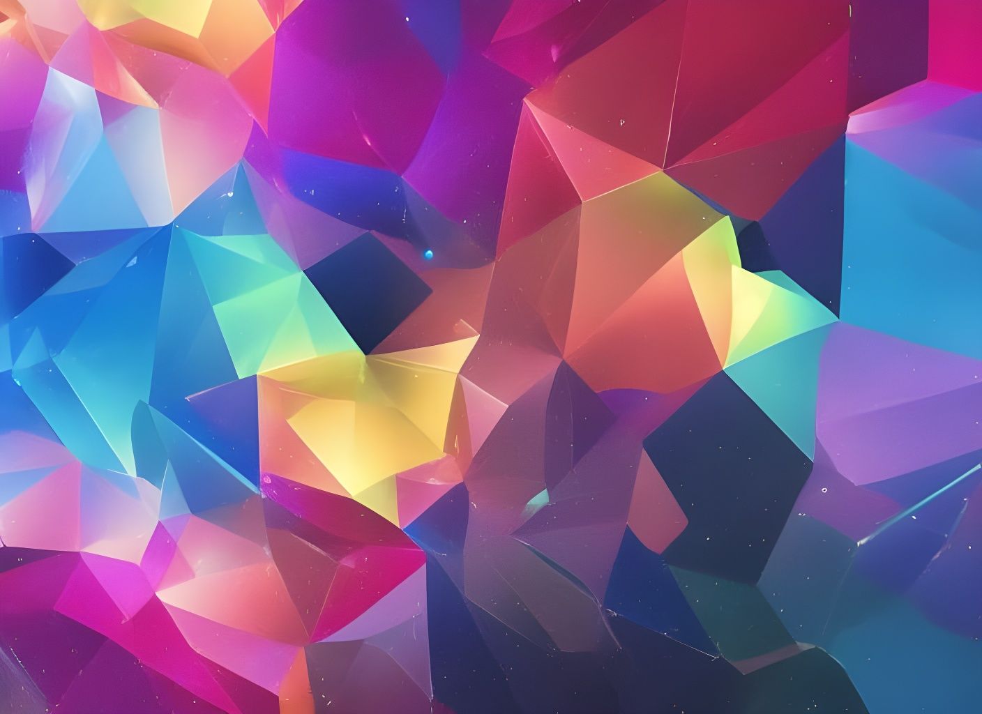 Holographic Cosmic Crystal Rainbows in Abstract Cubism