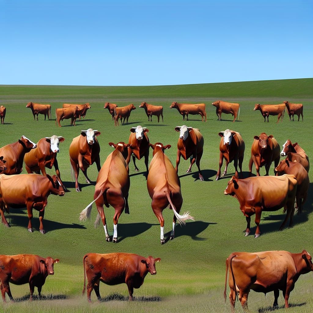 Surreal Brown Cow Pow Wow on the Prairie