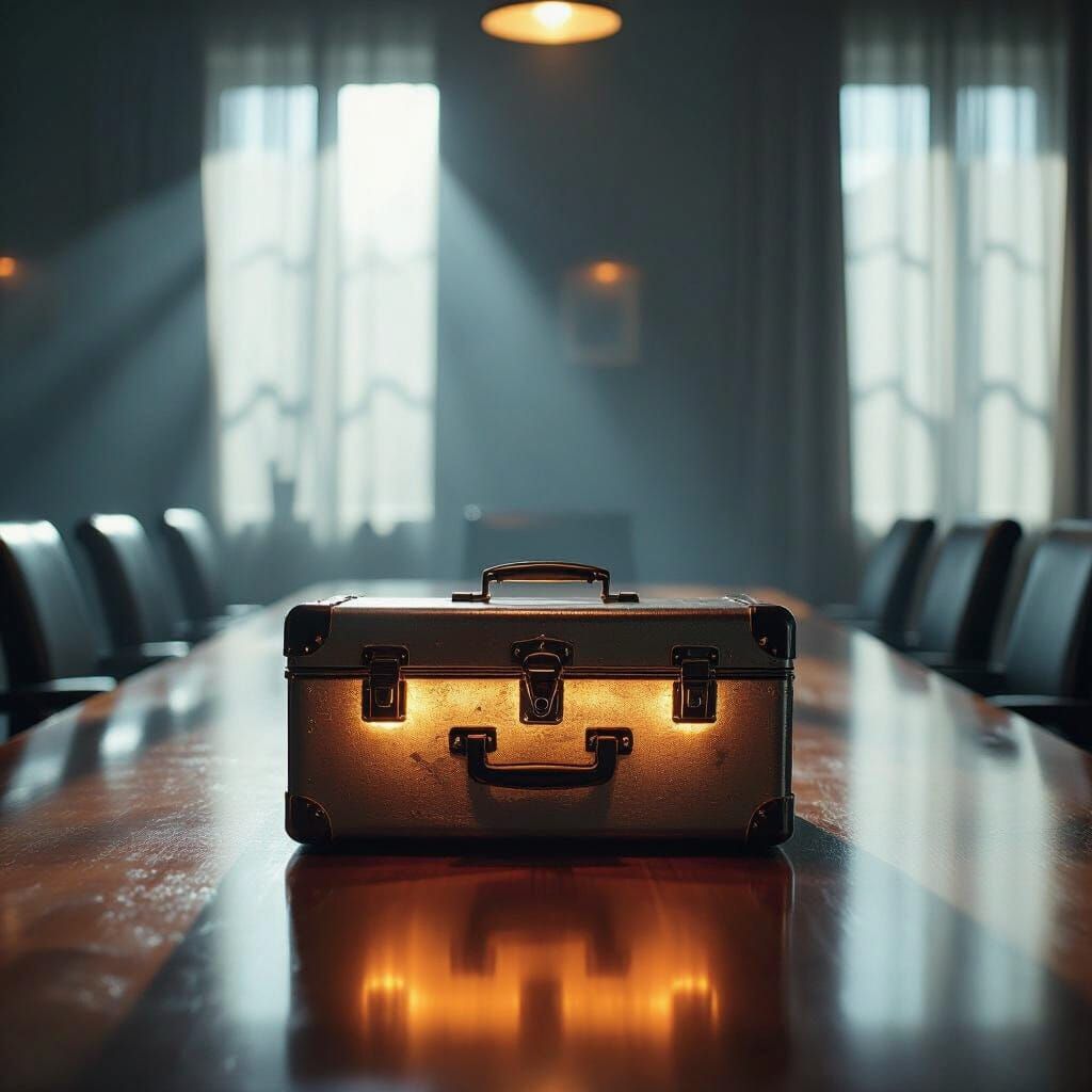 Glowing Briefcase in Dark Room: Analog Horror
