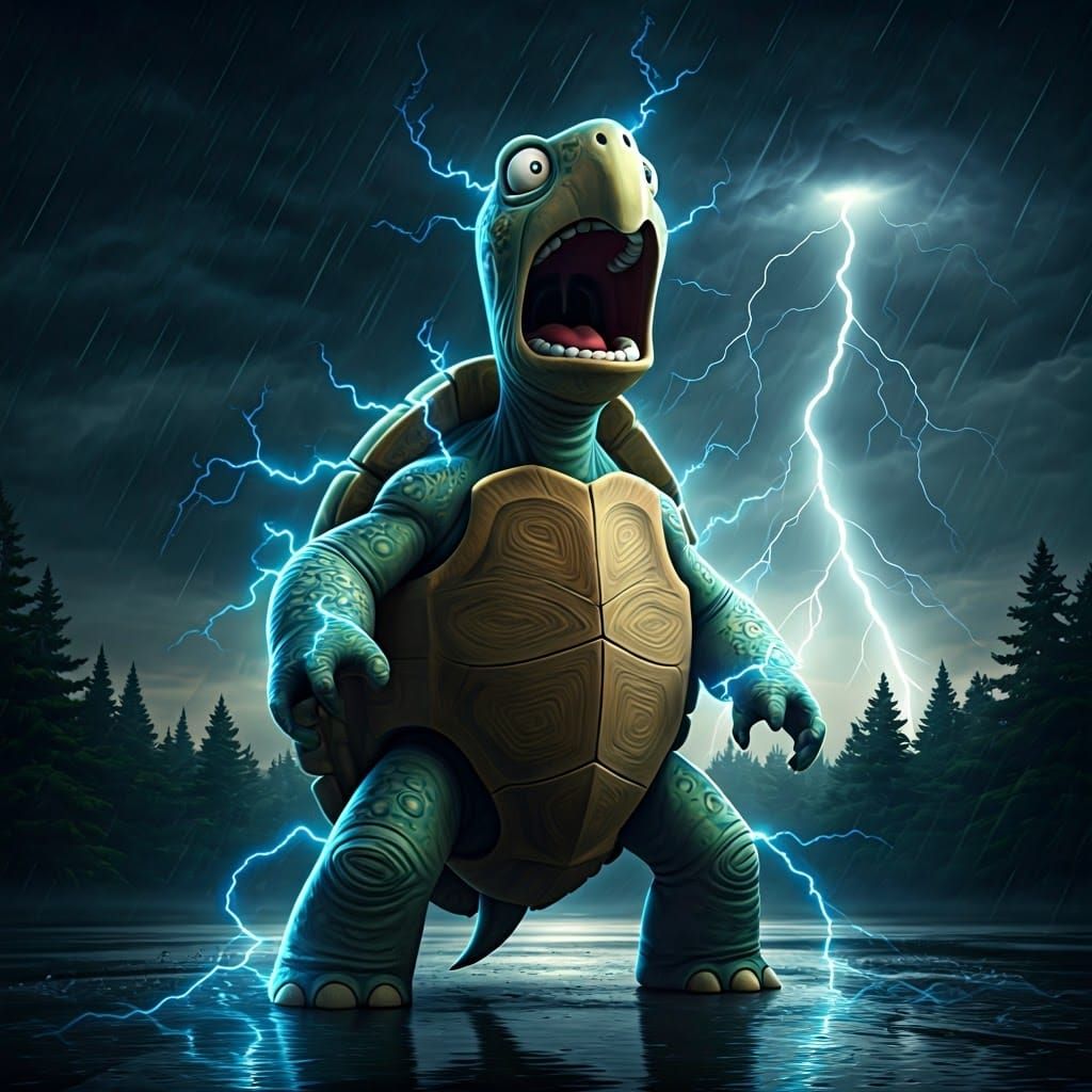 Shell-Shocked Turtle Hit by Lightning in a Storm