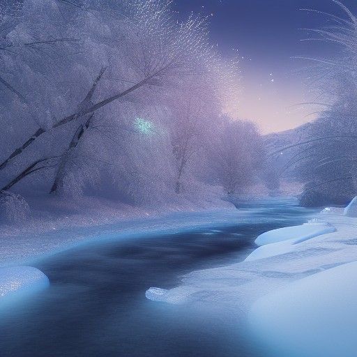 Frozen River Valley in Anime Art Style