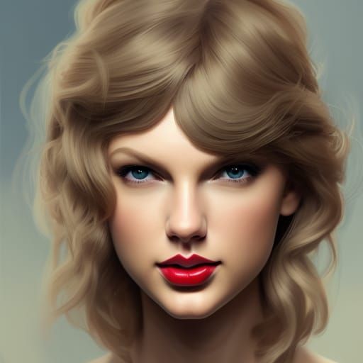 Detailed Portrait in Art Nouveau Style