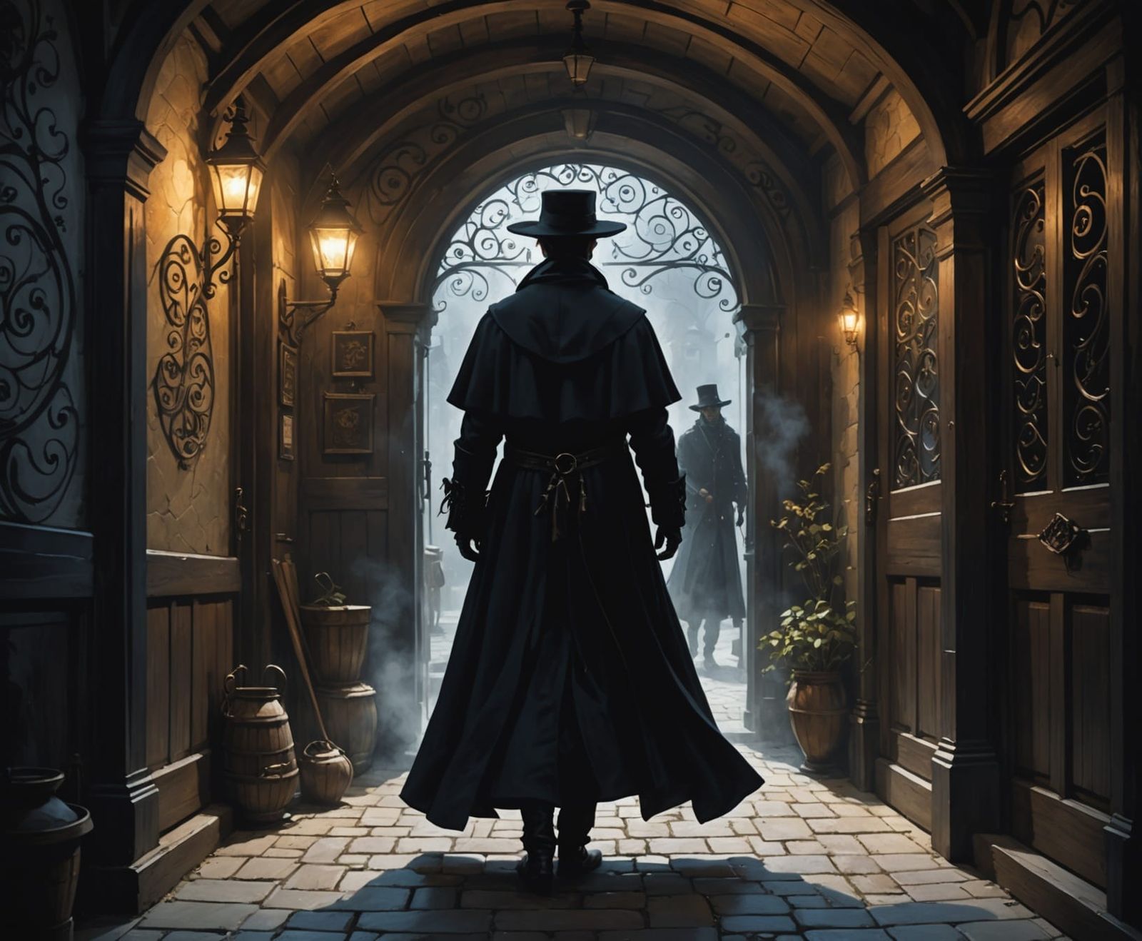 Mysterious Stranger Arrives: Dark Fantasy Concept Art