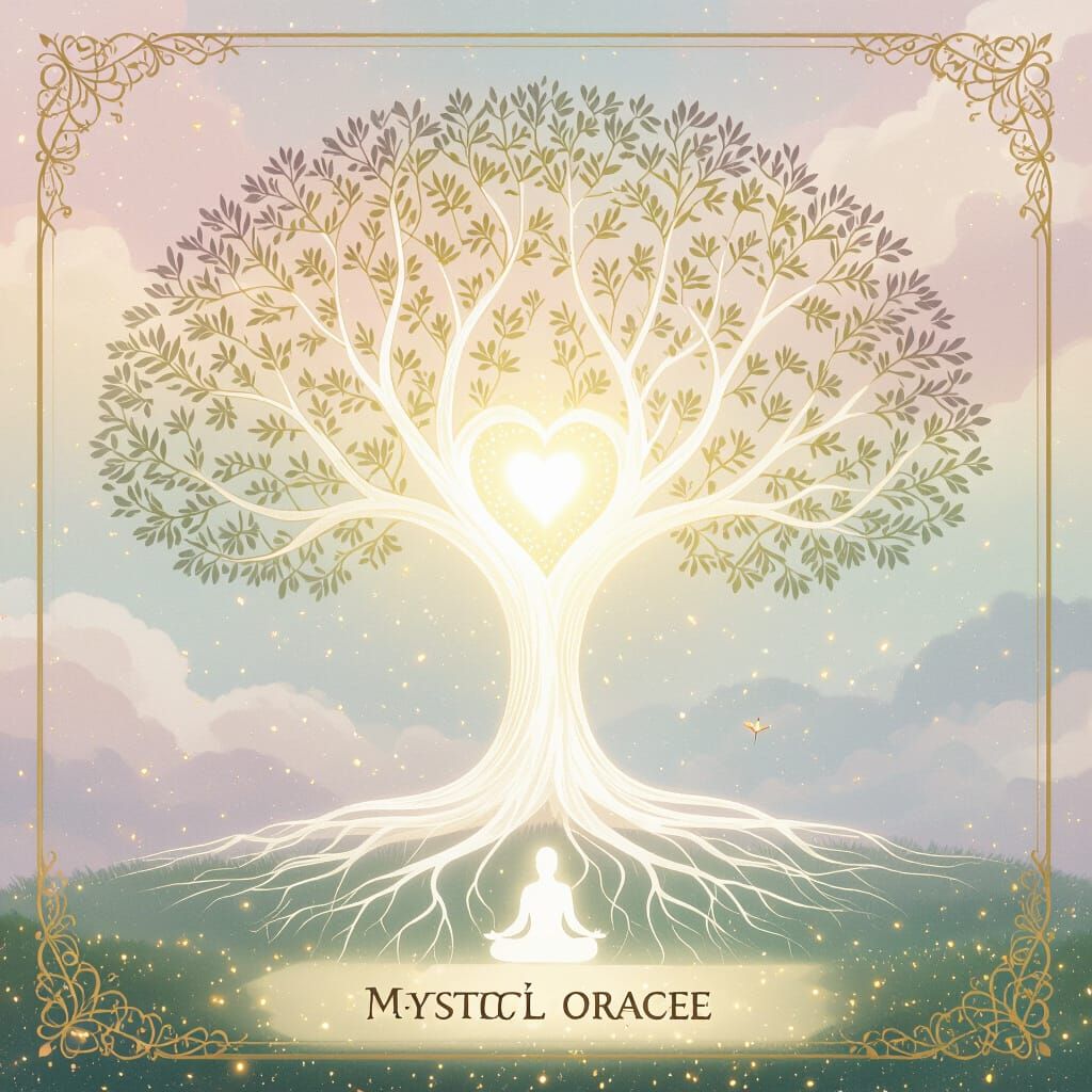 Mystical Oracle Card: Luminous Tree of Inner Peace