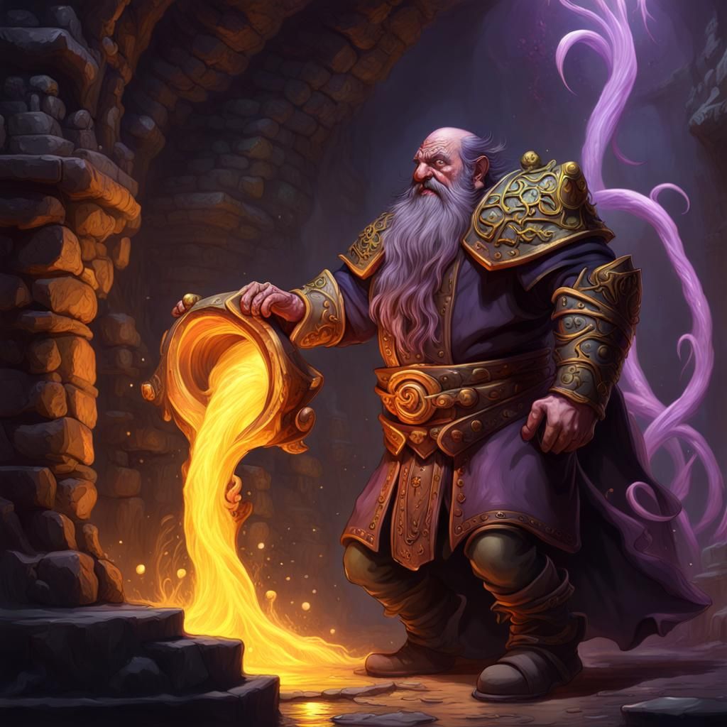Dwarf Cleric vs Tentacles: Dark Fantasy Concept Art