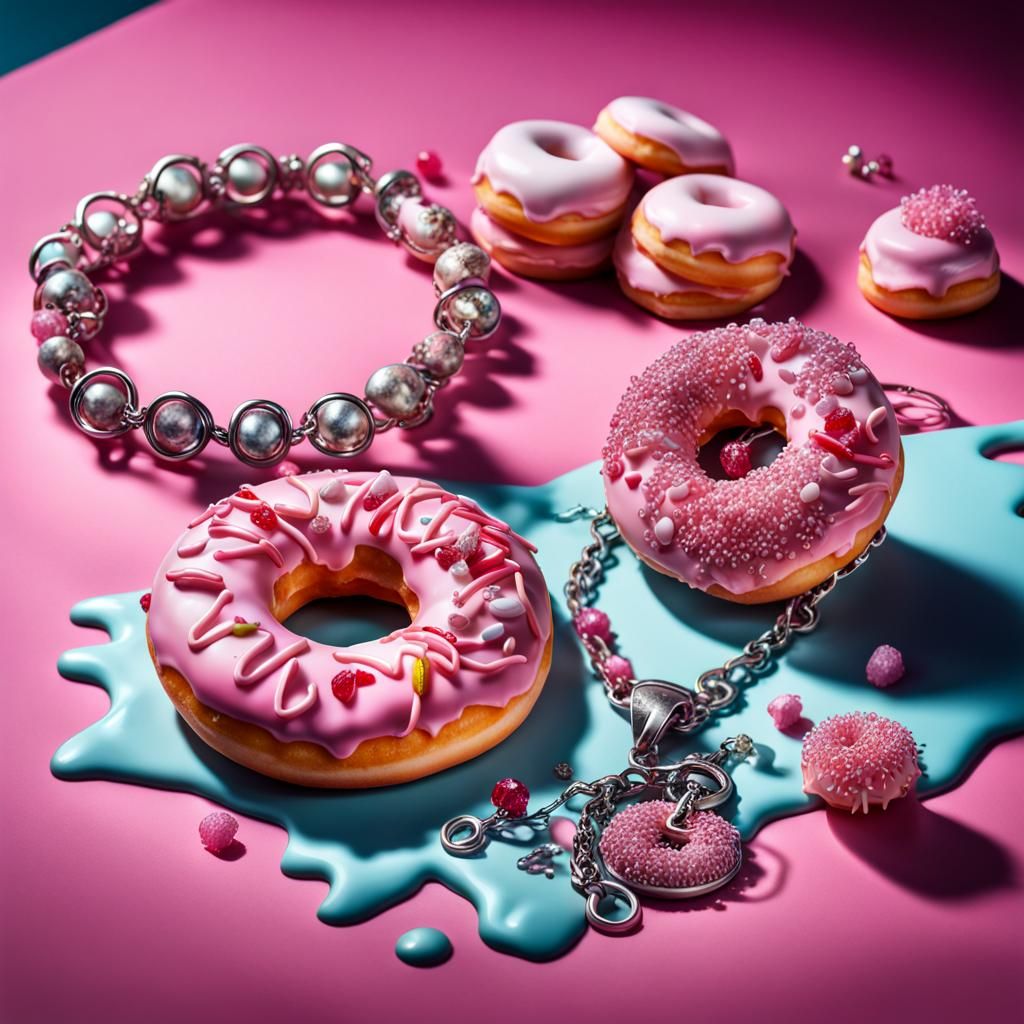 Jewelry with Ice Cream and Graffiti in HDR