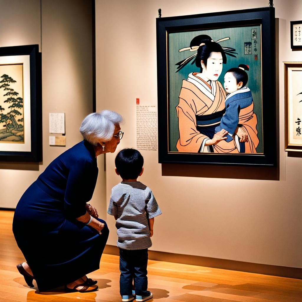 Ukiyo-e Art Inspires Family in Museum