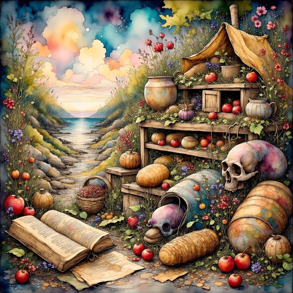 Whimsical Illustration of a Fantastical World